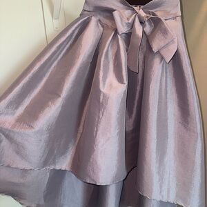 Haute Monde Purple Midi A-Line Skirt with Tie Front